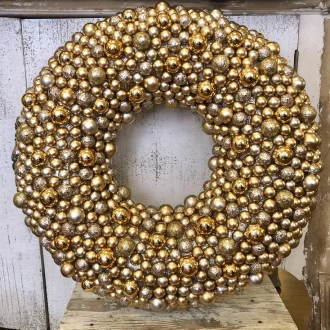 Ghirlanda natalizia in mini palline mix oro
