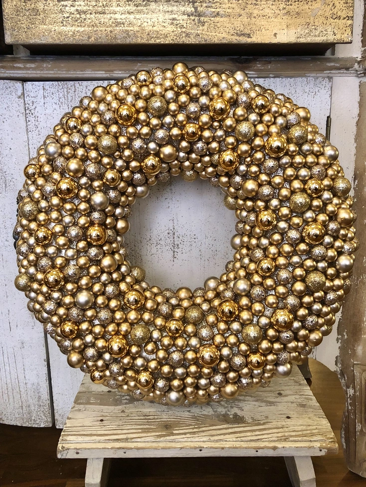 Ghirlanda natalizia in mini palline mix oro