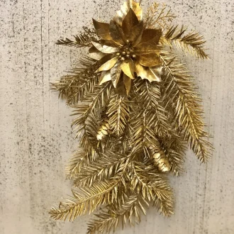 Decorazione natalizia da porta oro
