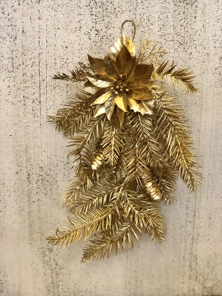 Decorazione natalizia da porta oro