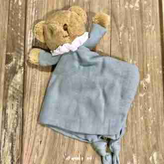 doudou fazzoletto orso blu
