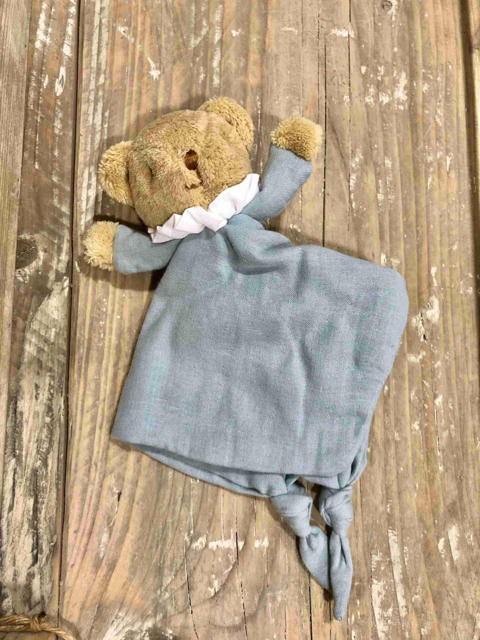 doudou fazzoletto orso blu