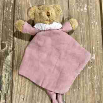 doudou fazzoletto orso rosa