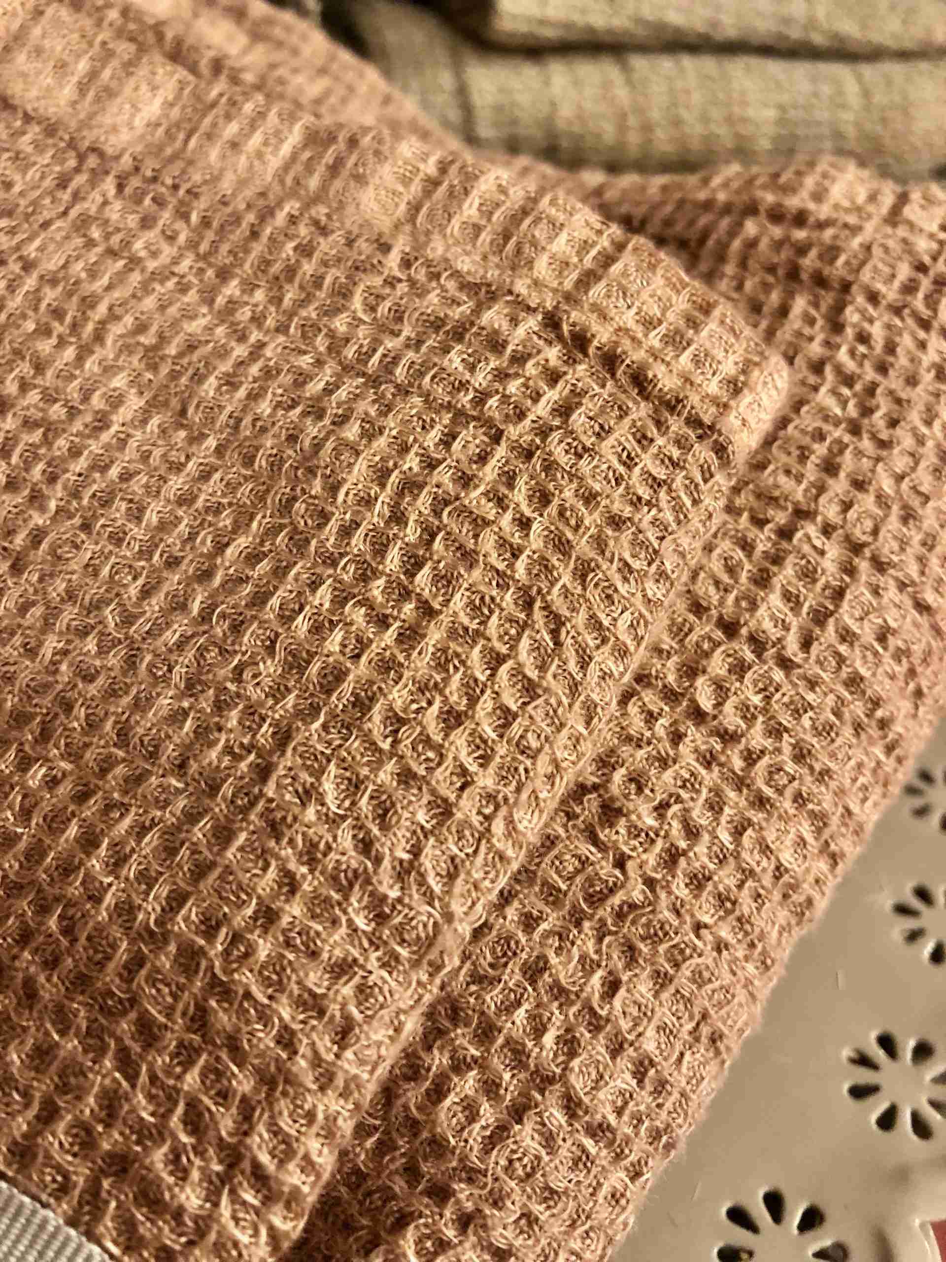 set asciugamani bagno in lino a nido d'ape