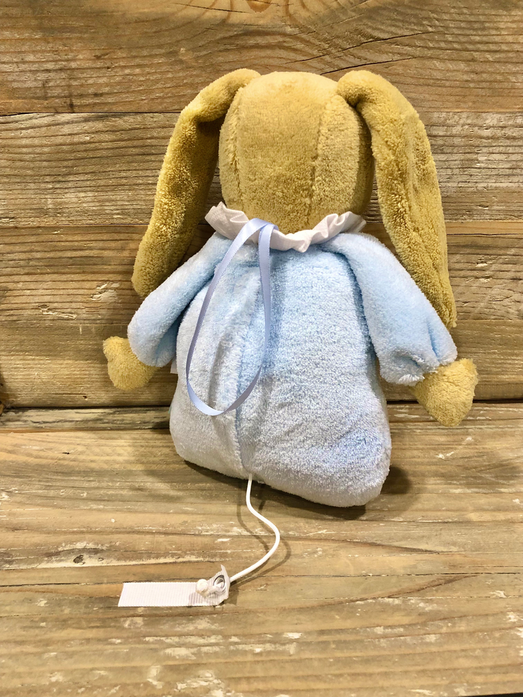 carillon peluche coniglio azzurro cordina