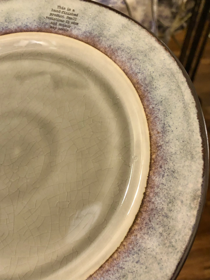 Set di 4 piatti da dessert in ceramica lucida