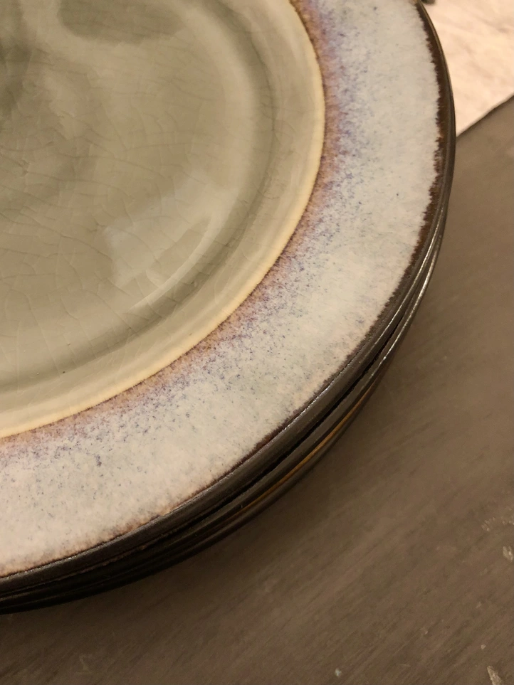 Set di 4 piatti da dessert in ceramica lucida