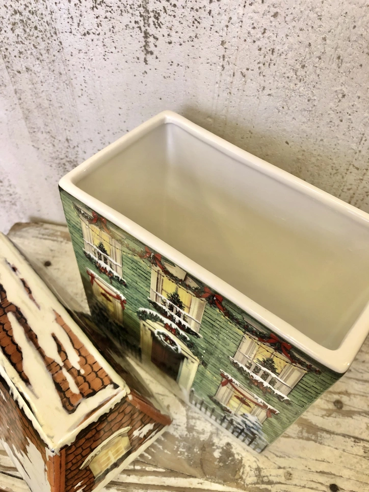 interno della biscottiera winter house in ceramica