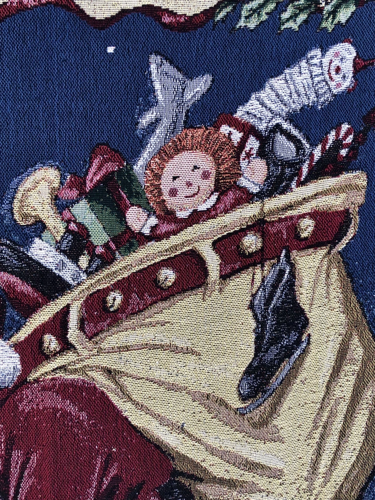 Coperta americana decorativa in cotone - dettaglio del sacco di Babbo Natale