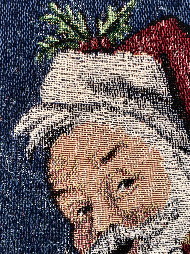 Coperta americana decorativa in cotone - dettaglio di Babbo Natale