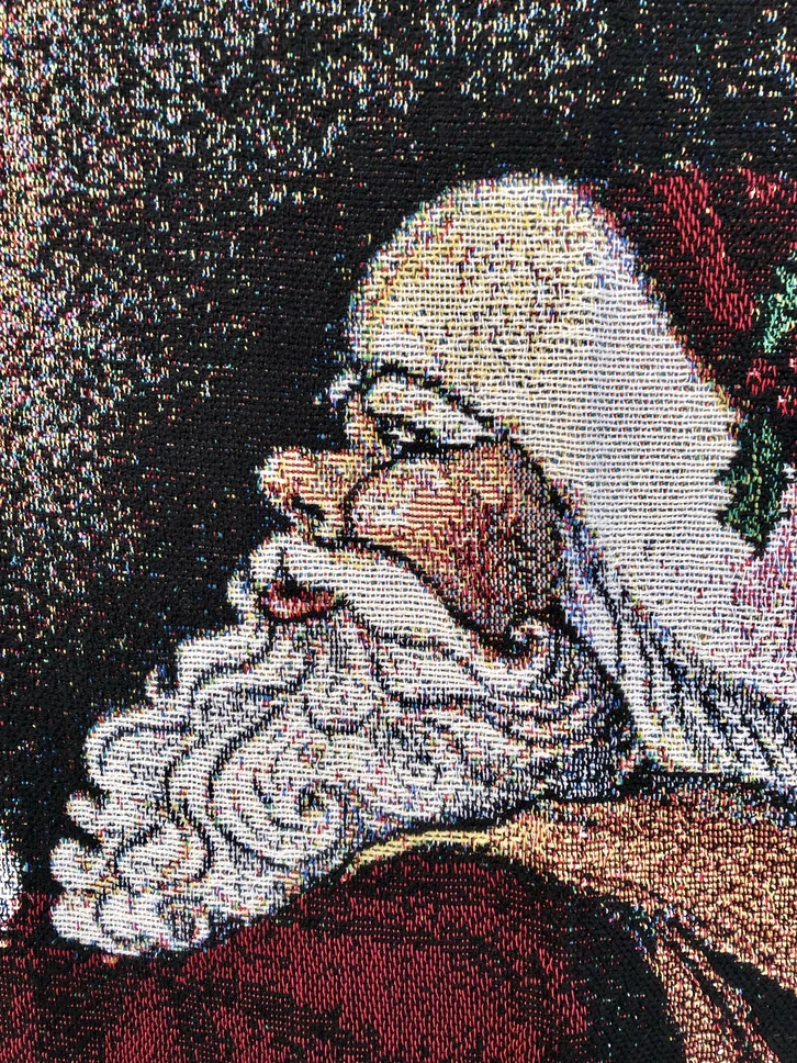 coperta decorativa Babbo Natale, copri divano o copriletto