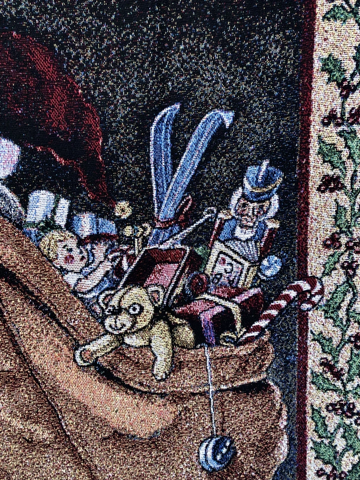 coperta decorativa - Babbo Natale e il sacco pieno di regali