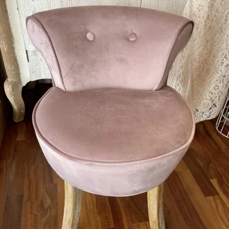 poltrona in velluto rosa