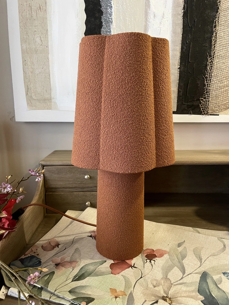 lampada bouclé da tavolo