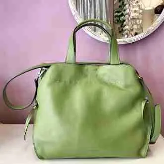 Borsa doppio manico in pelle