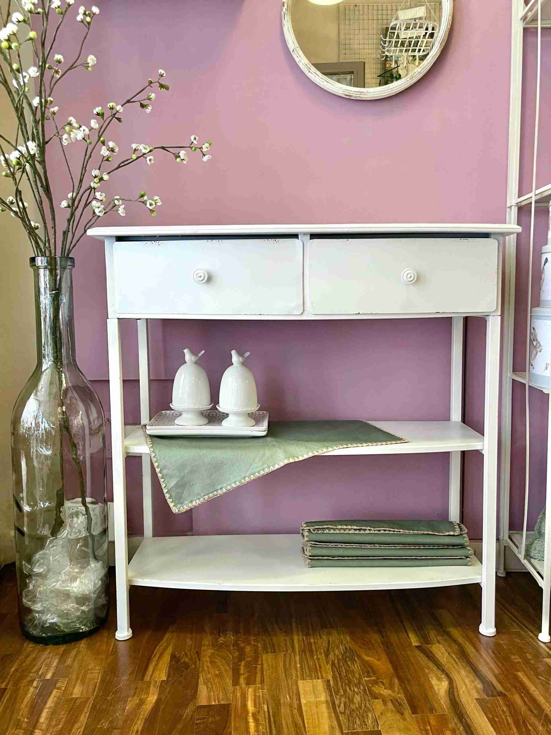 Consolle in ferro bianco Shabby