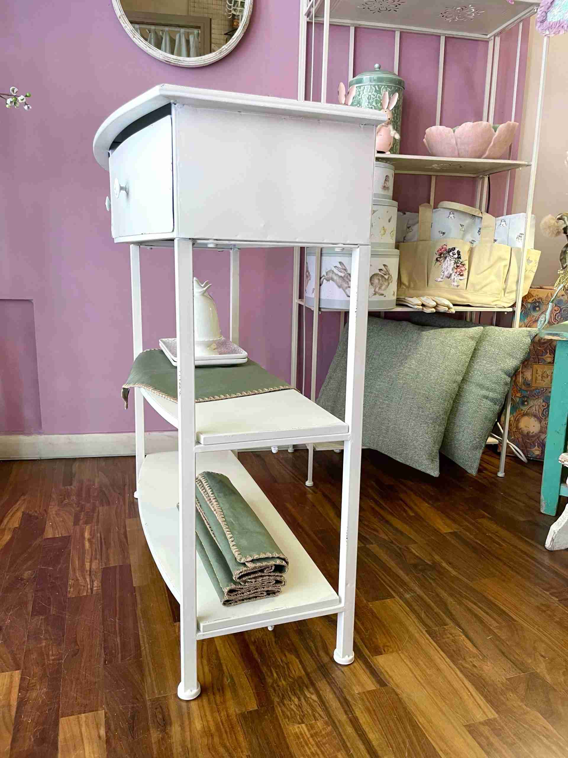 Consolle in ferro bianco Shabby - immagine 3