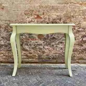 Consolle in legno con gambe a sciabola